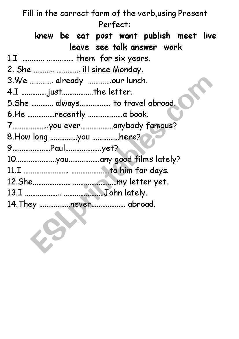 fill-in-the-correct-verb-using-present-perfect-esl-worksheet-by-rijylka