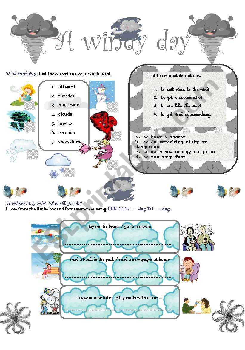 A   WINDY   DAY worksheet