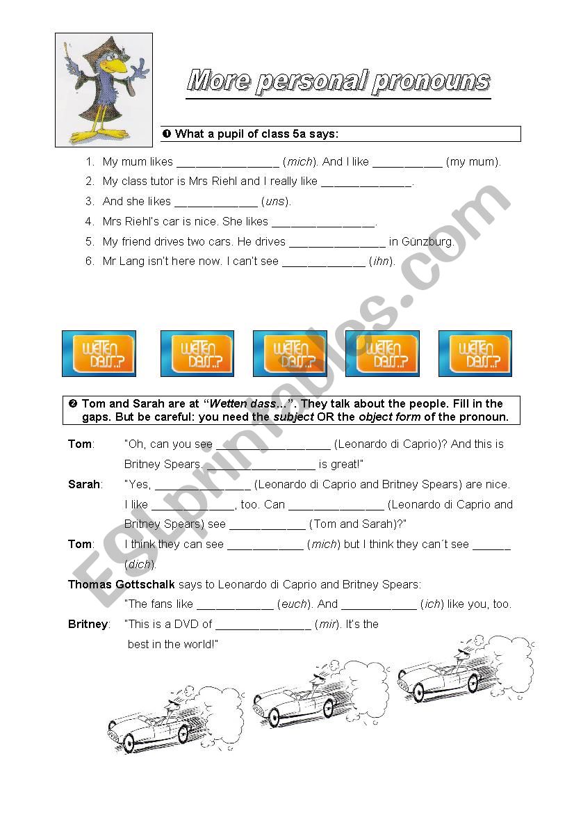 Personal Pronouns worksheet