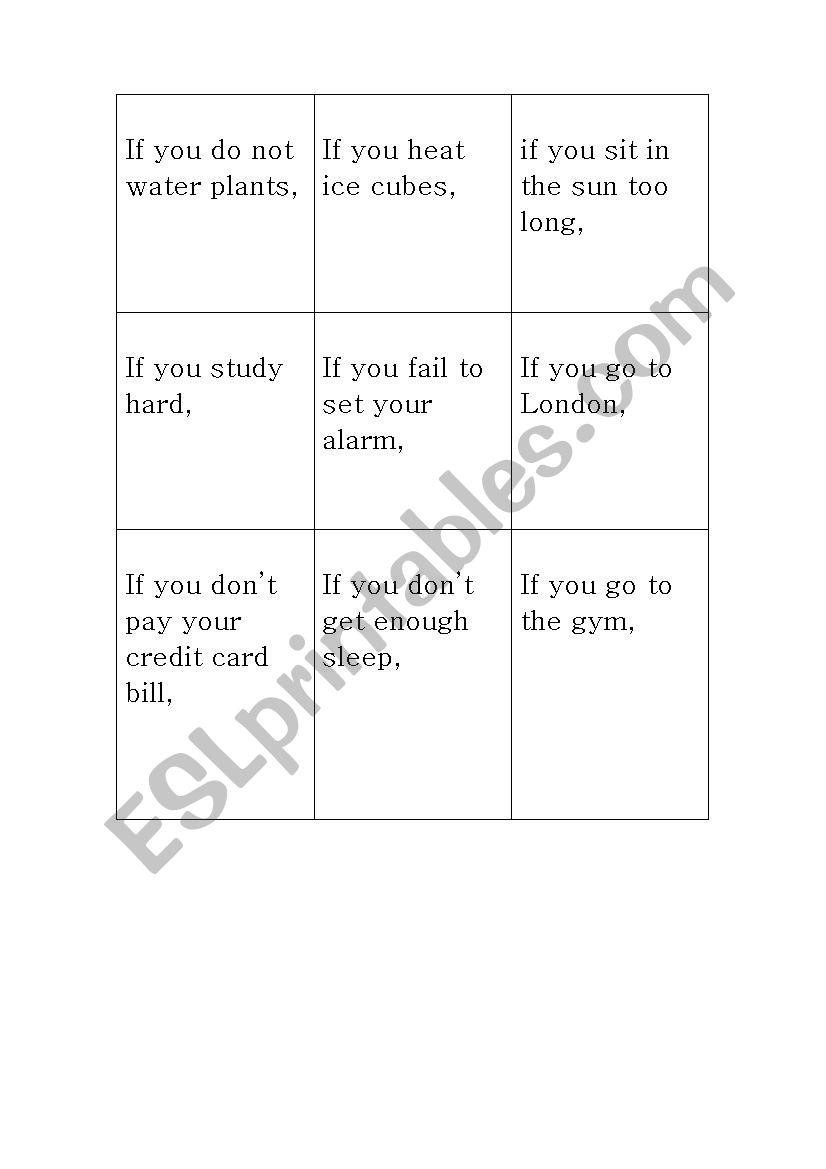 conditional speaking  worksheet