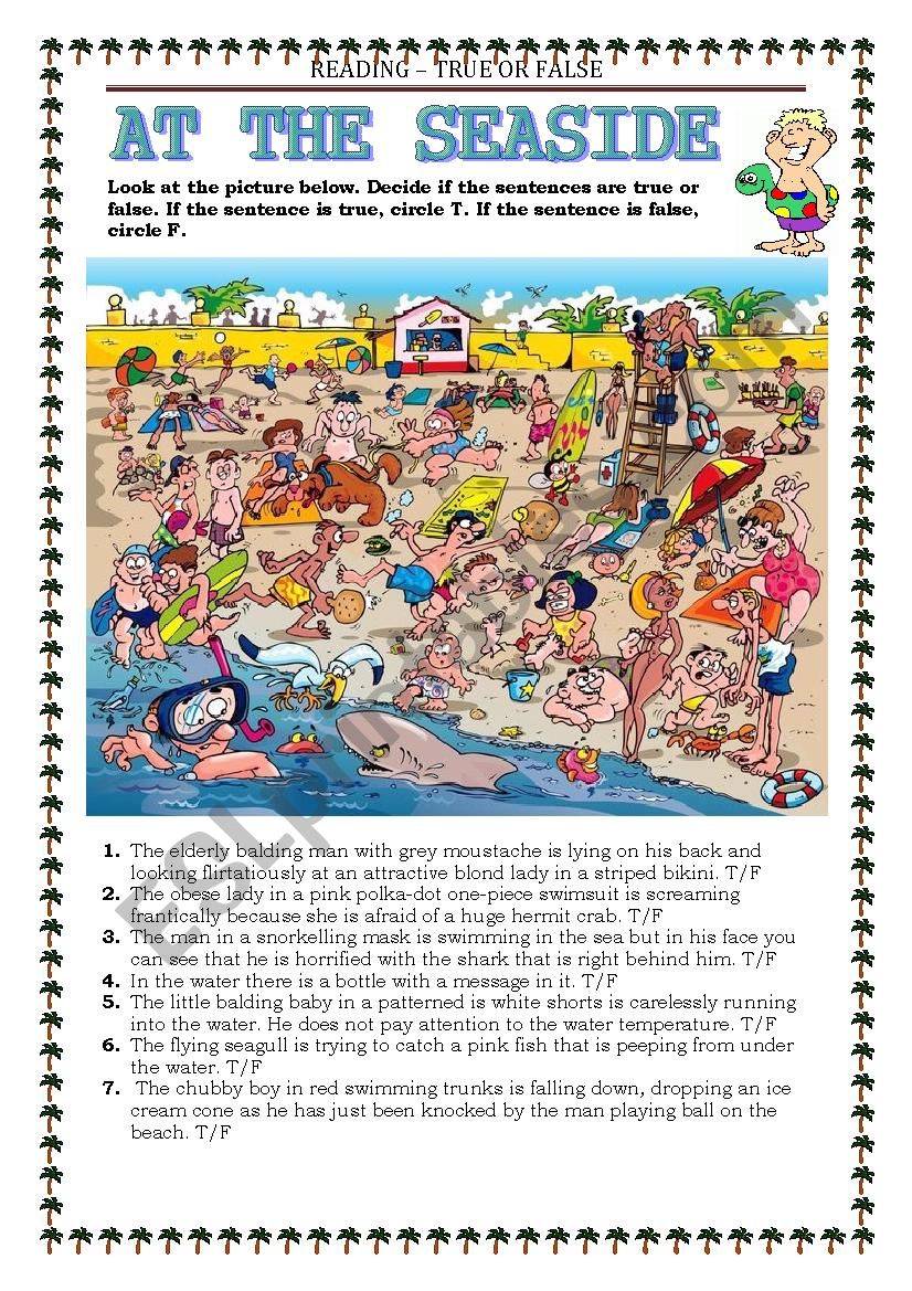 READING - AT THE SEASIDE worksheet