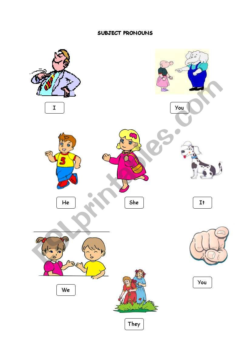 personal pronouns worksheet