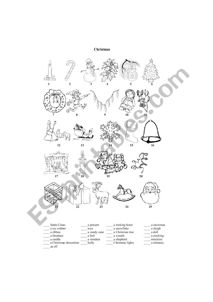 christmas worksheet