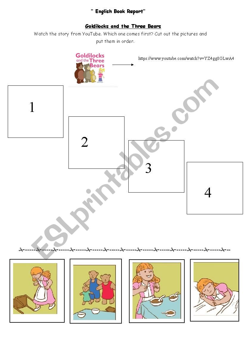 Goldilocks and the three bears activity