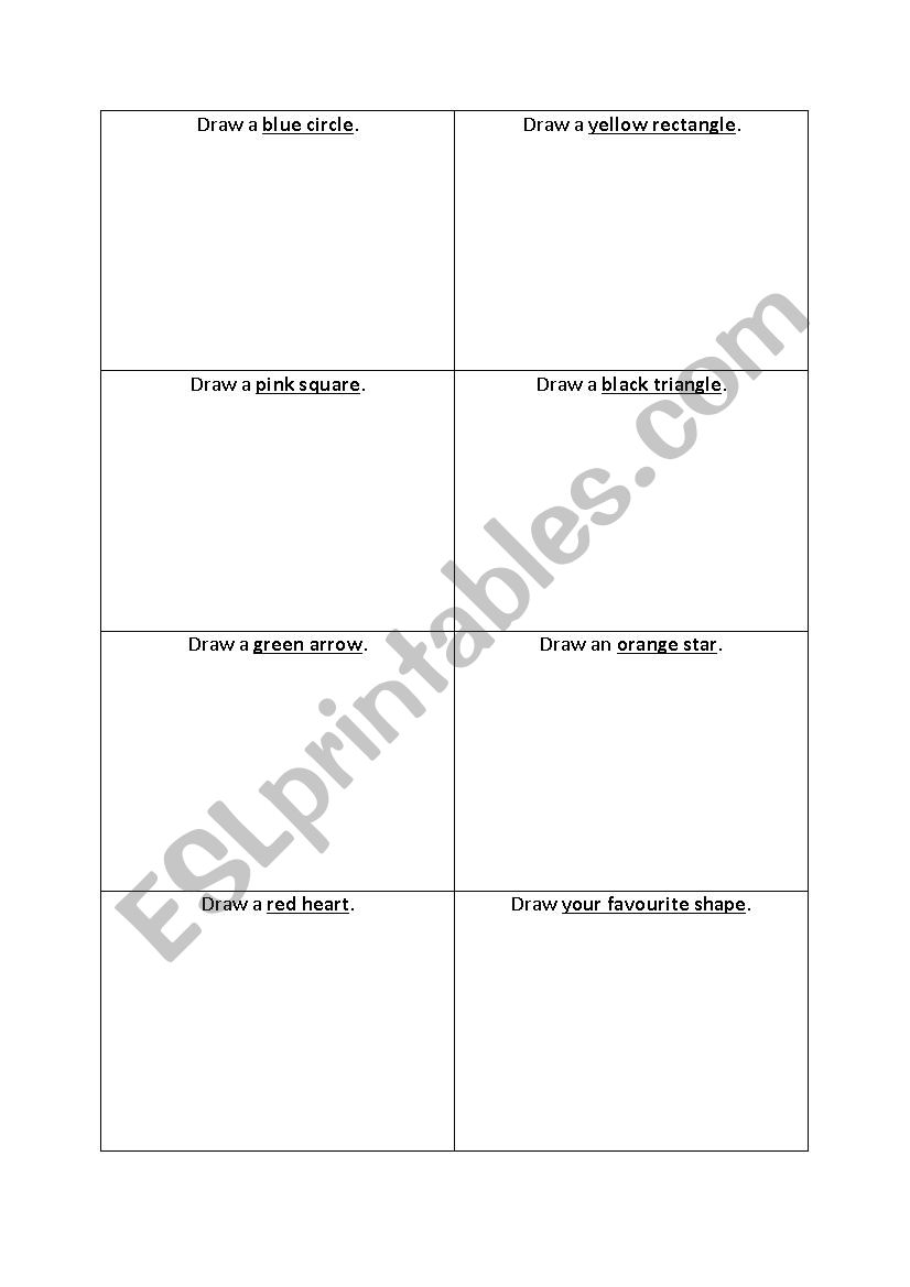 Drawing shapes worksheet