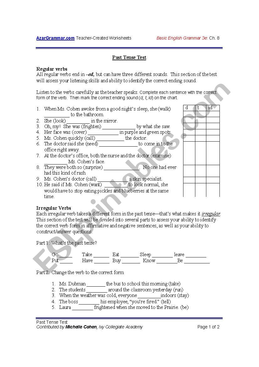 simple past tense worksheet