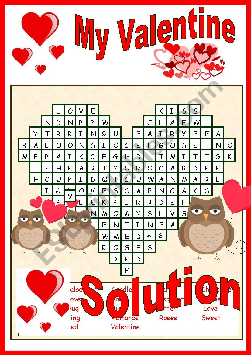 Saint ValentineÂ´s Vocabulary worksheet