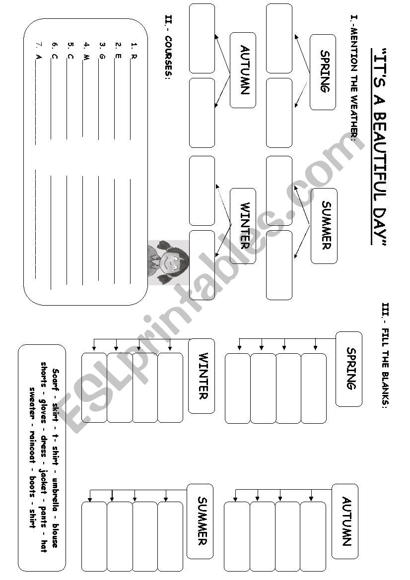 SEASONS OF THE YEAR worksheet