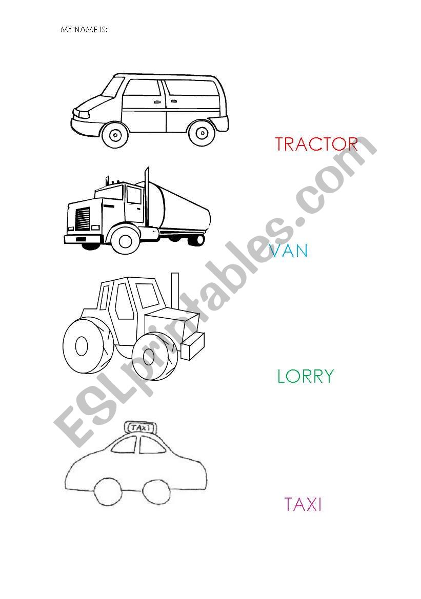 transports worksheet