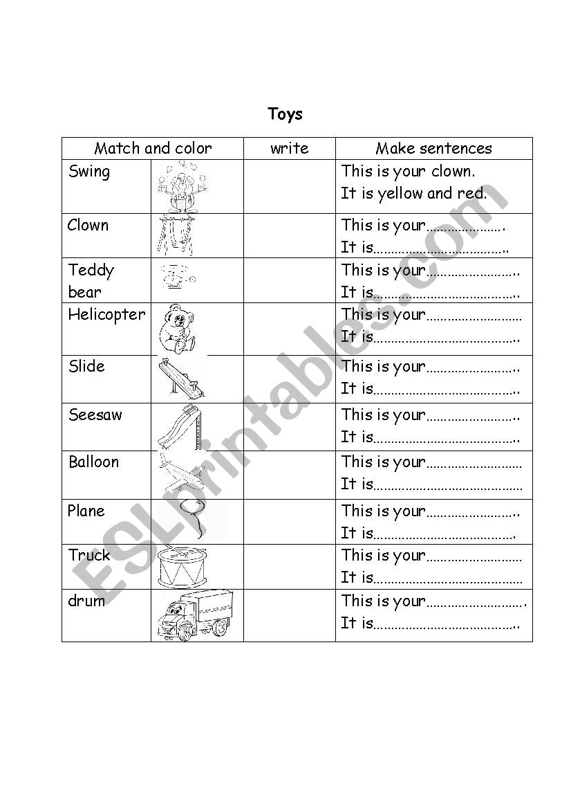 toyskid worksheet