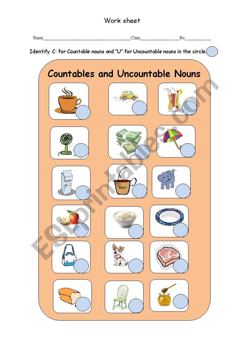 countable and uncountable noun