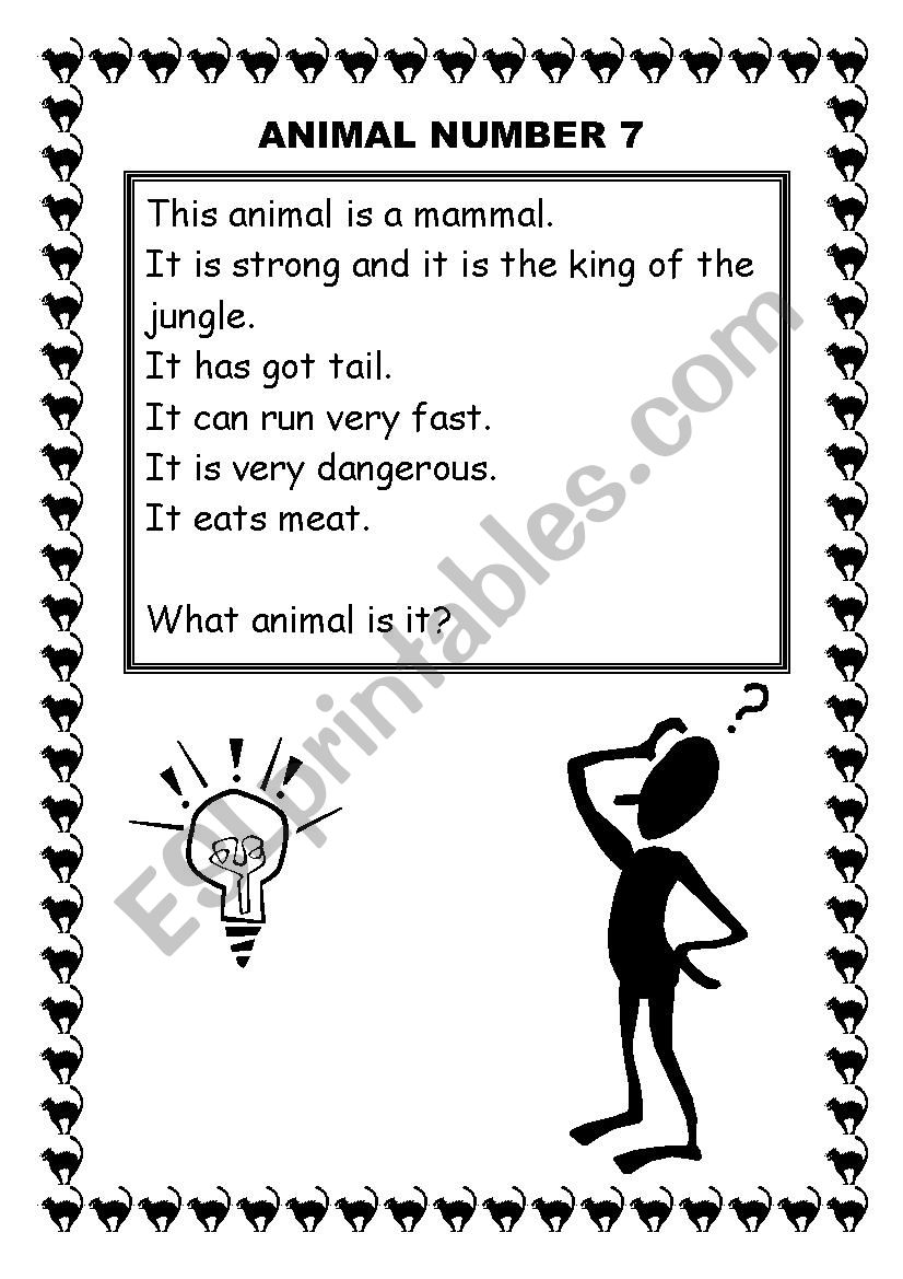 Animal 7 worksheet