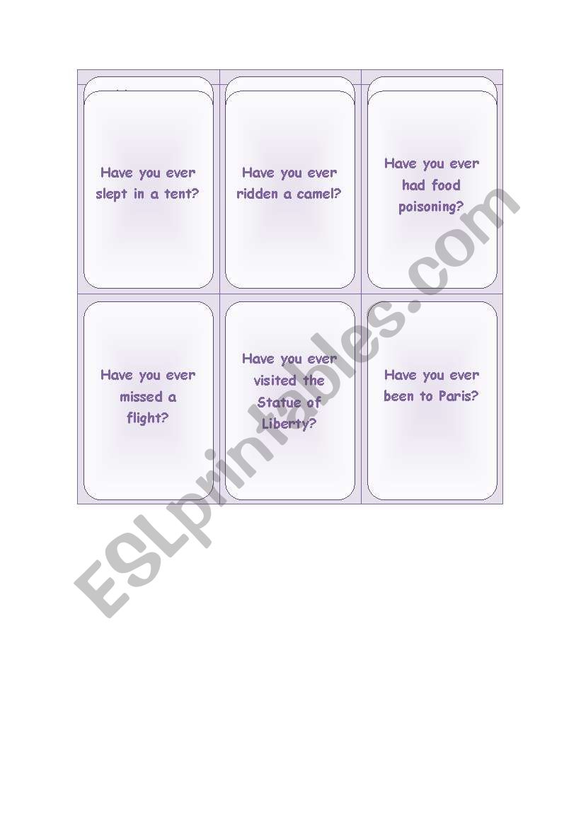 Present Perfect Conversation Cards