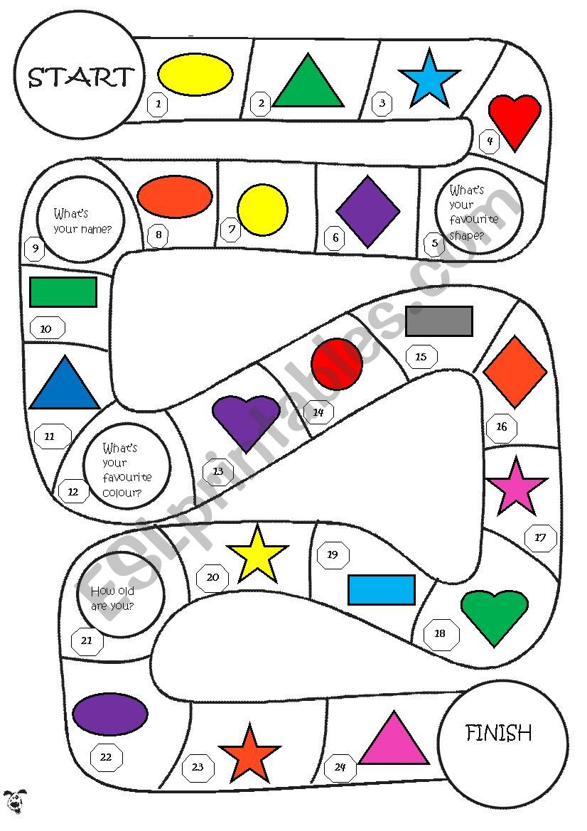 Shapes boardgame worksheet