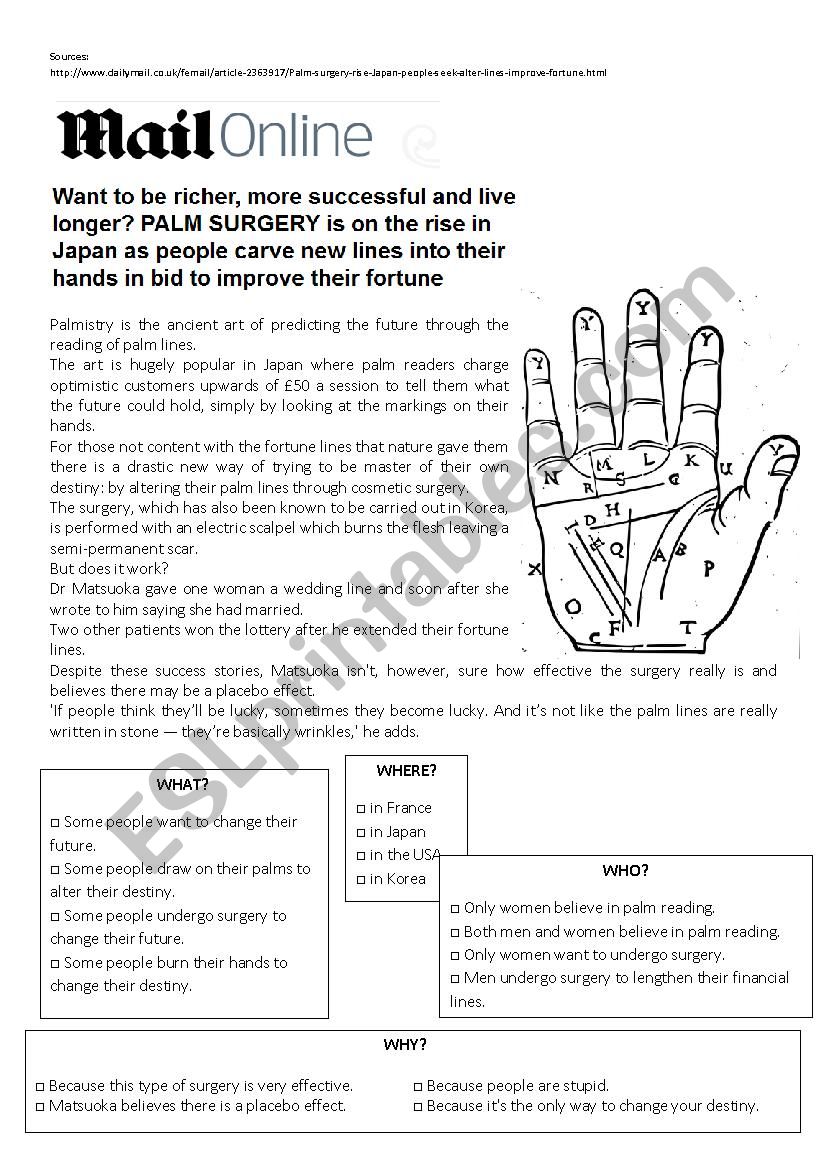 Palm surgery to change your destiny