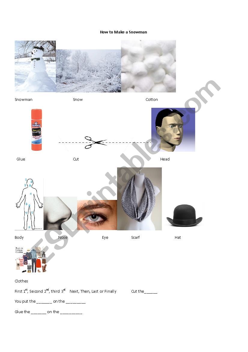 How to Make a Snowman Word Wall