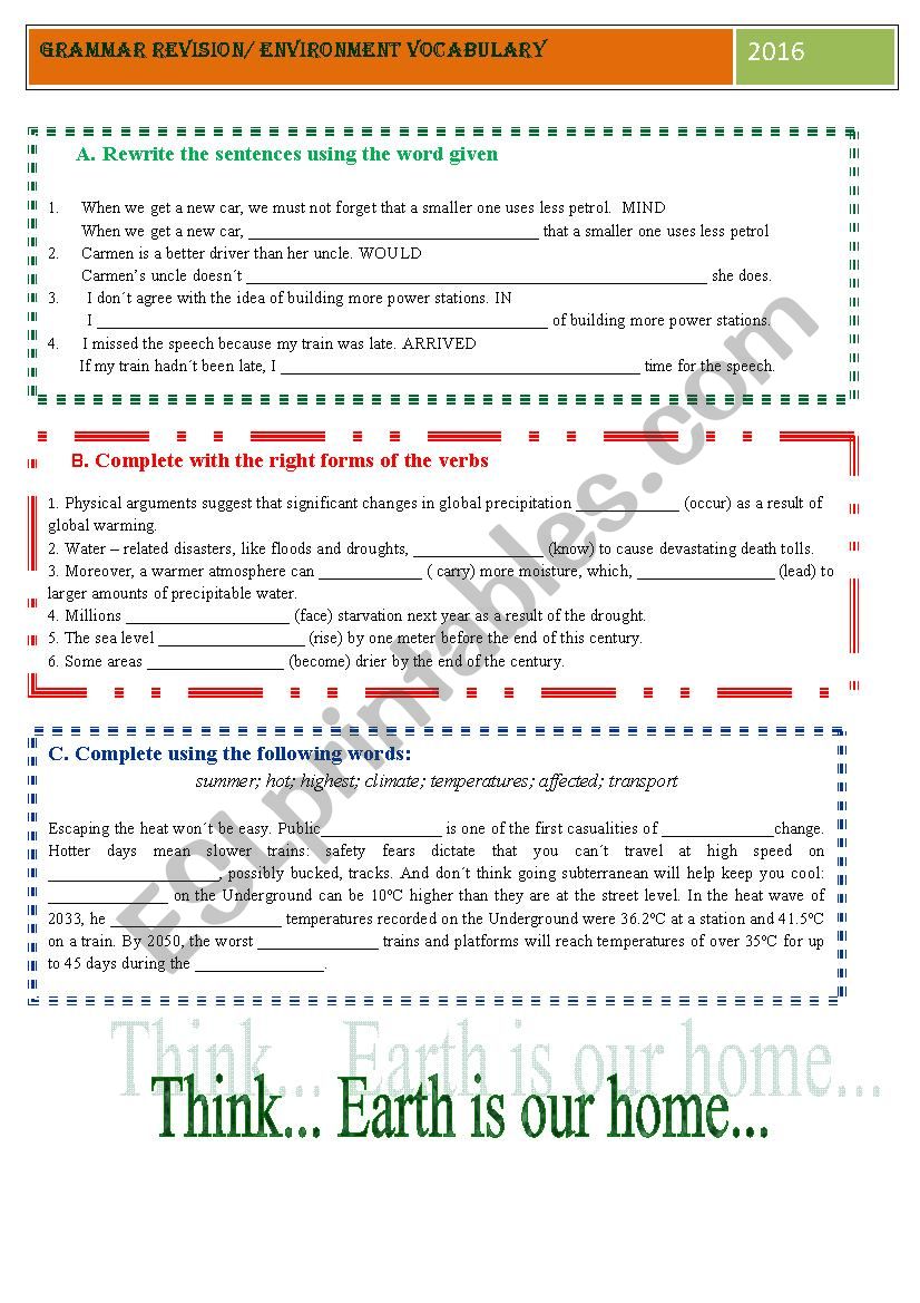 environment ... grammar and vocabulary