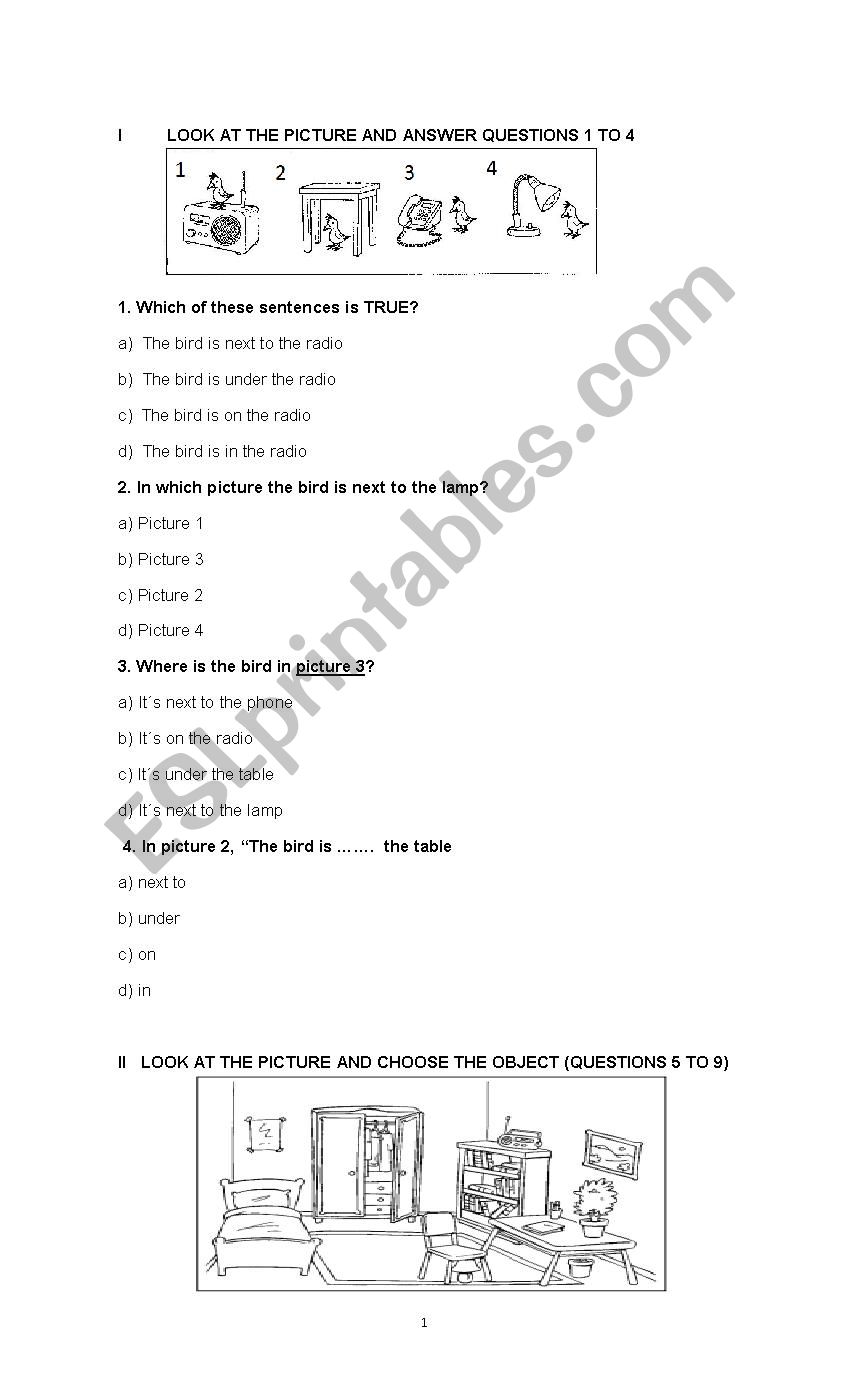 Term test worksheet