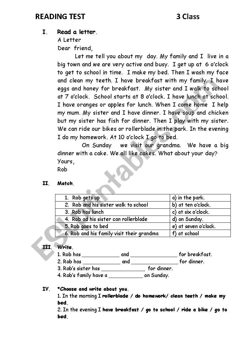 Reading Test 