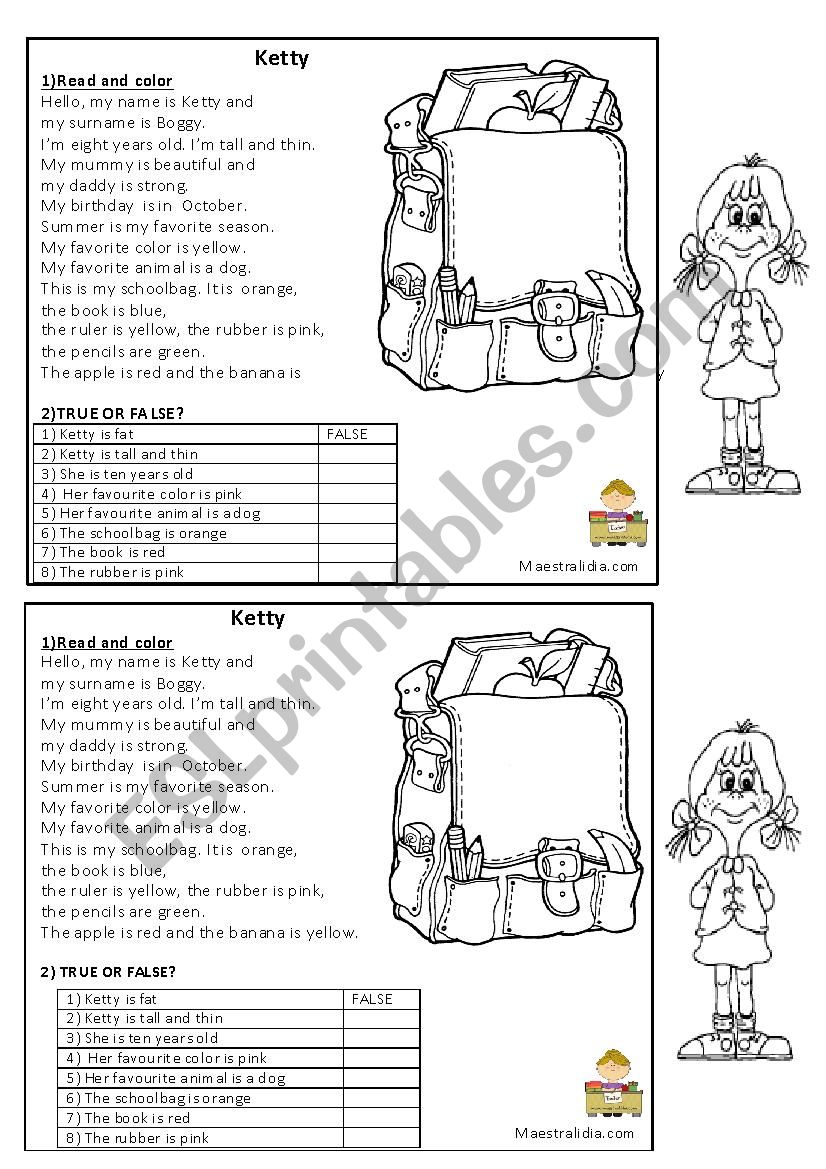 reading for first readers worksheet