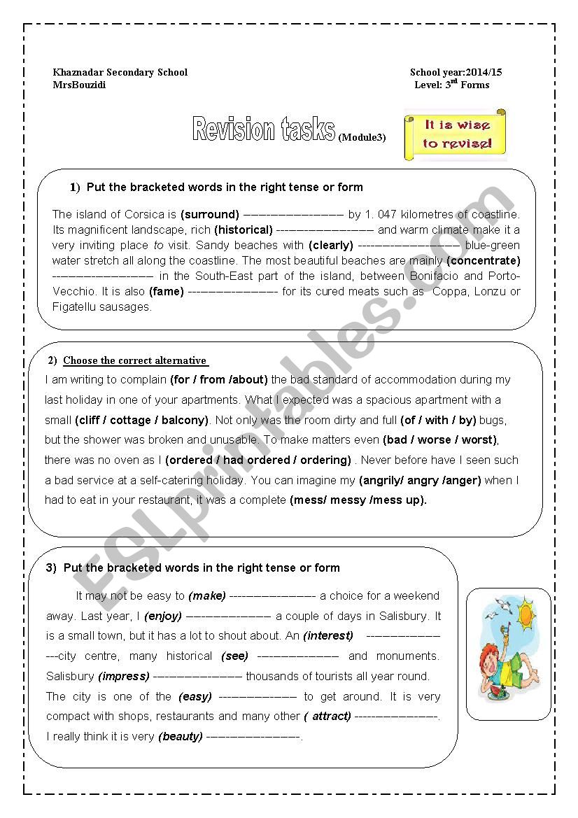 Revision for module 3 3rd form