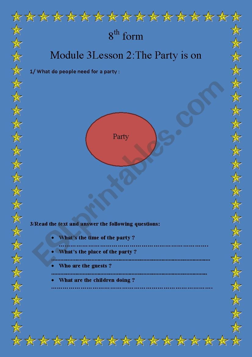module 3 lesson 2 the party is on