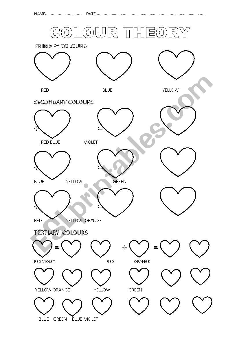 COLOUR THEORY worksheet