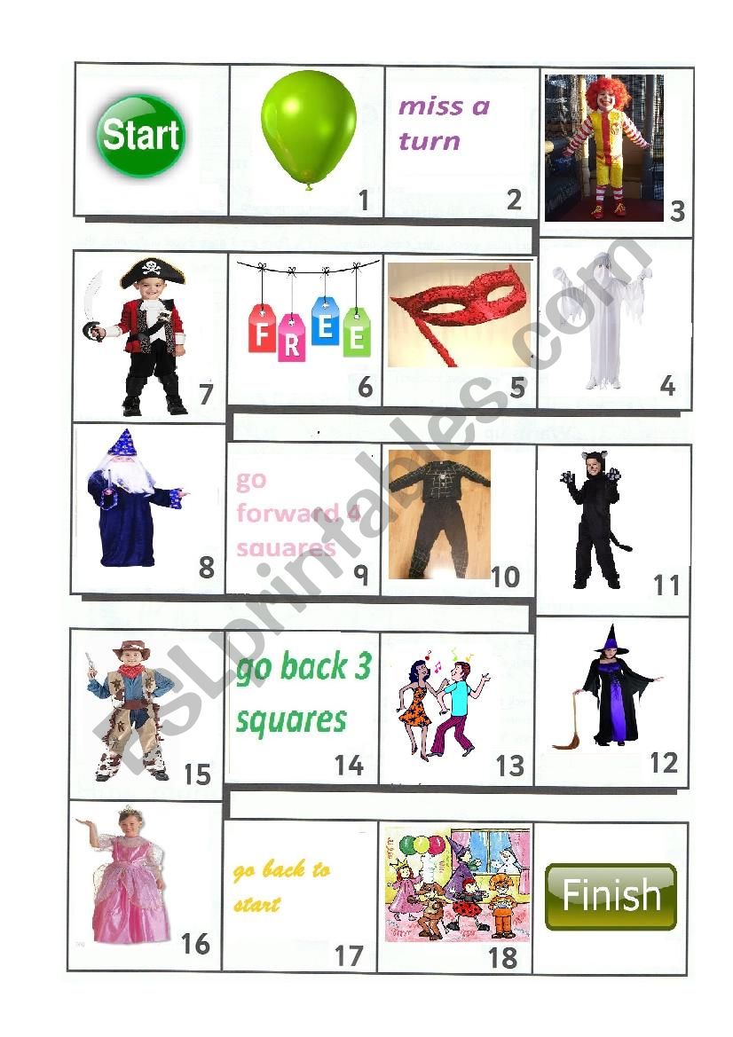 Board game: Carnival worksheet