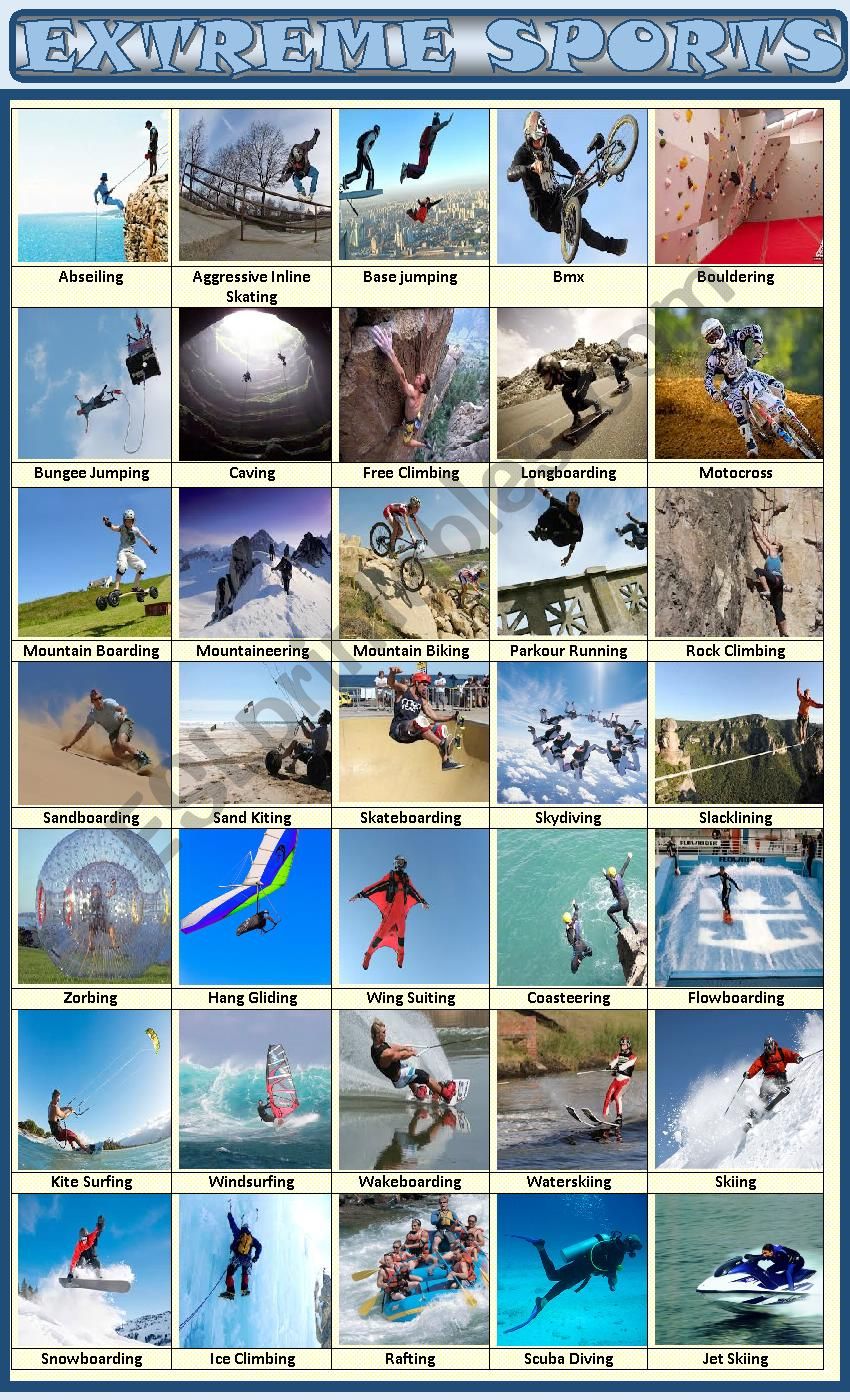 Extreme Sports  worksheet