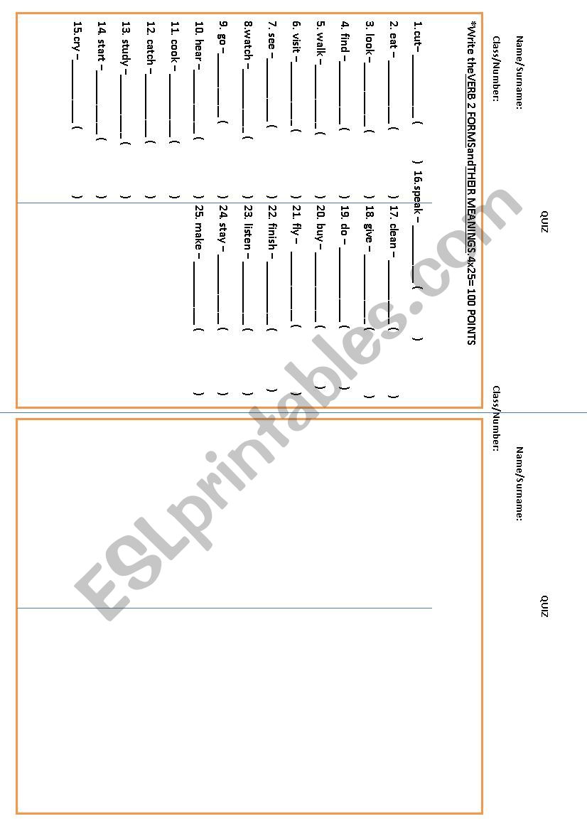 PAST SIMPLE TENSE - QUIZ worksheet