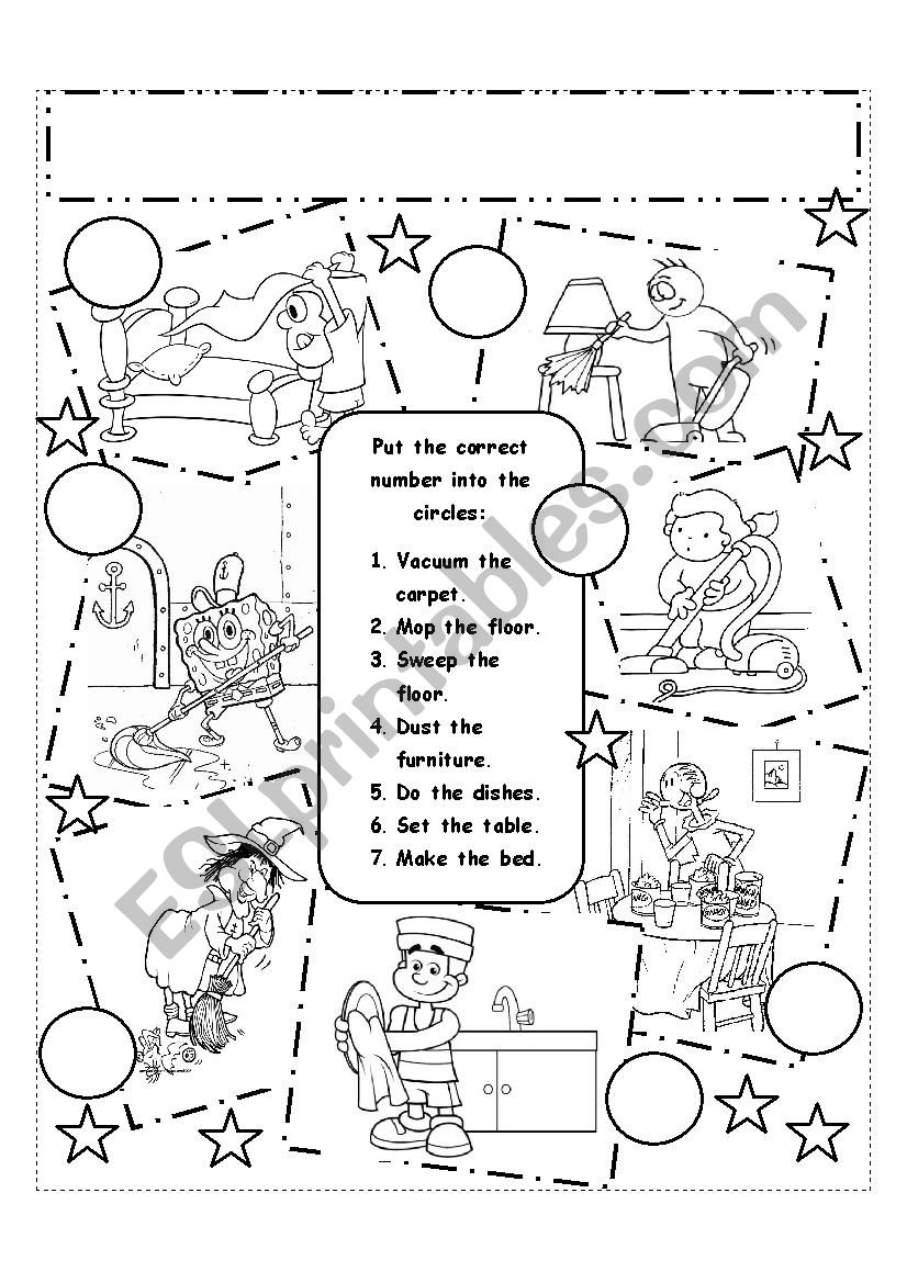 Household chores worksheet