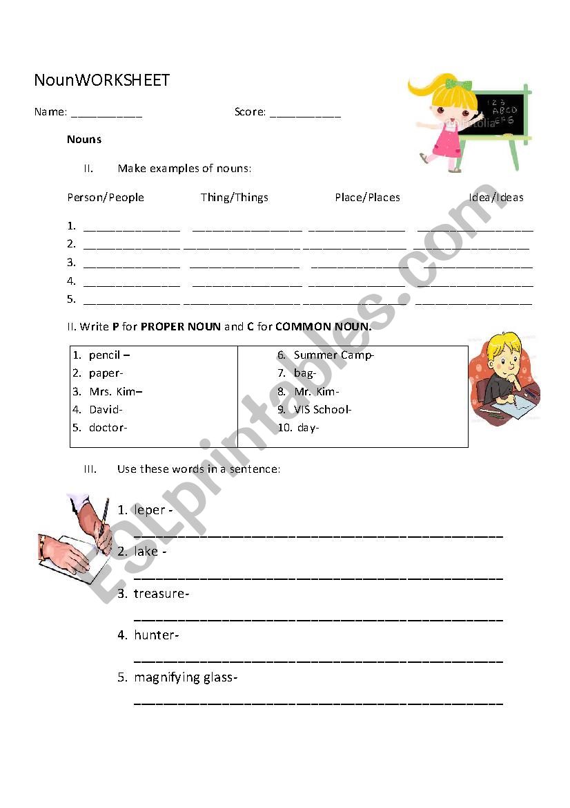 Noun Worksheet ESL Worksheet By Orthodoxx