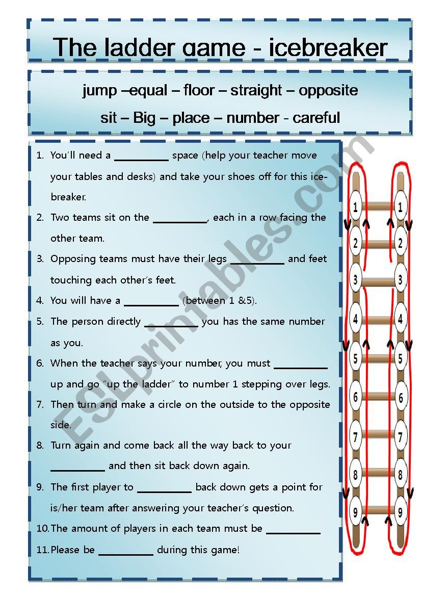 The Ladder Game - fun, high energy ice-breaker/ activity