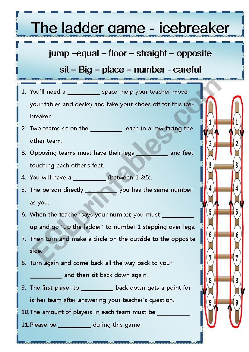 The Ladder Game - fun, high energy ice-breaker/ activity