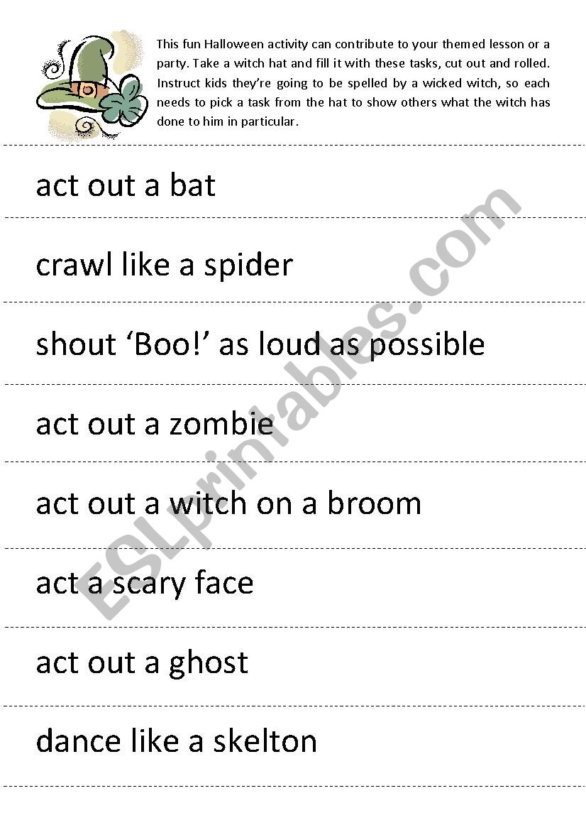 Halloween activity worksheet