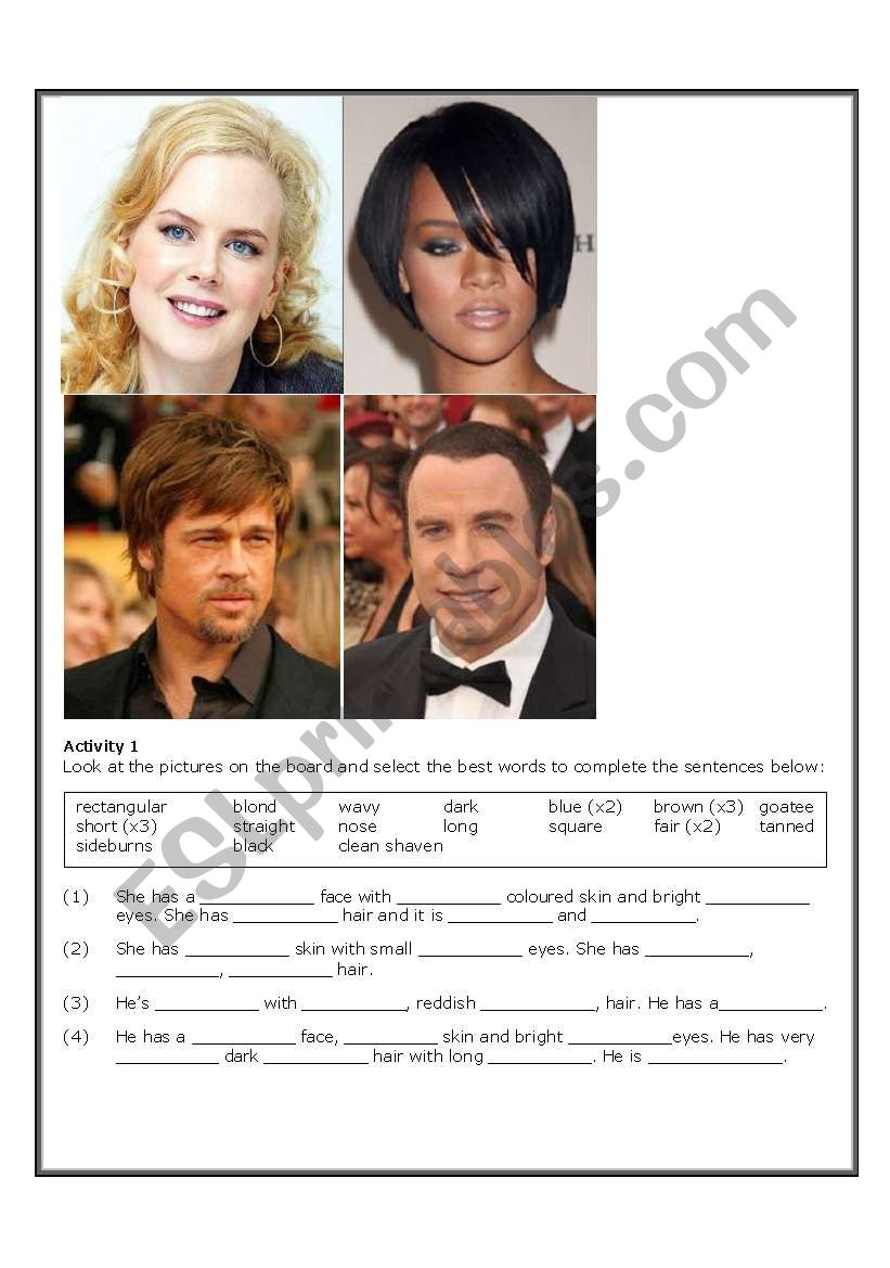 Describing People Part 2 worksheet