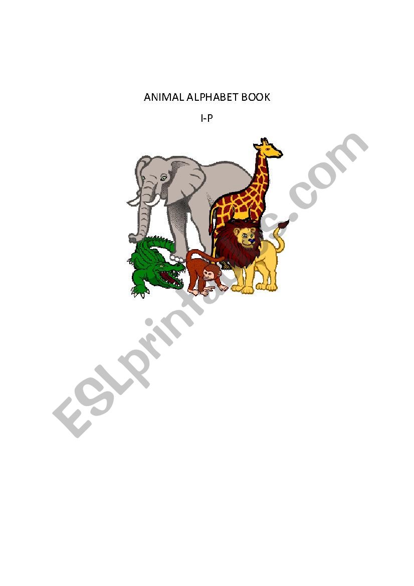 Animal Alphabet Book F-O worksheet