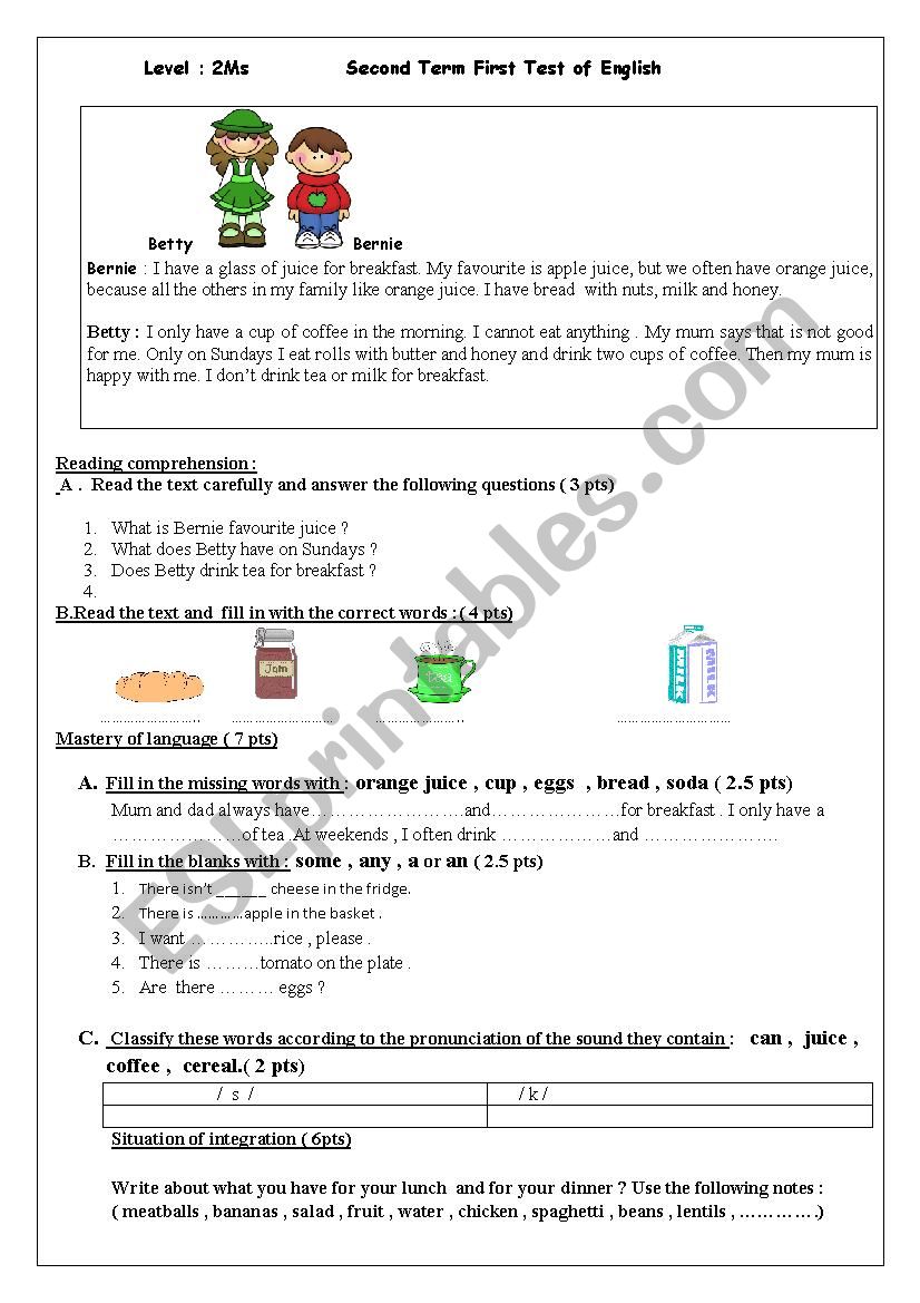 test  worksheet