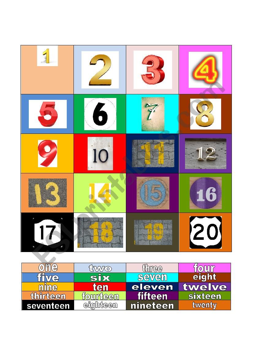 number flashcard worksheet