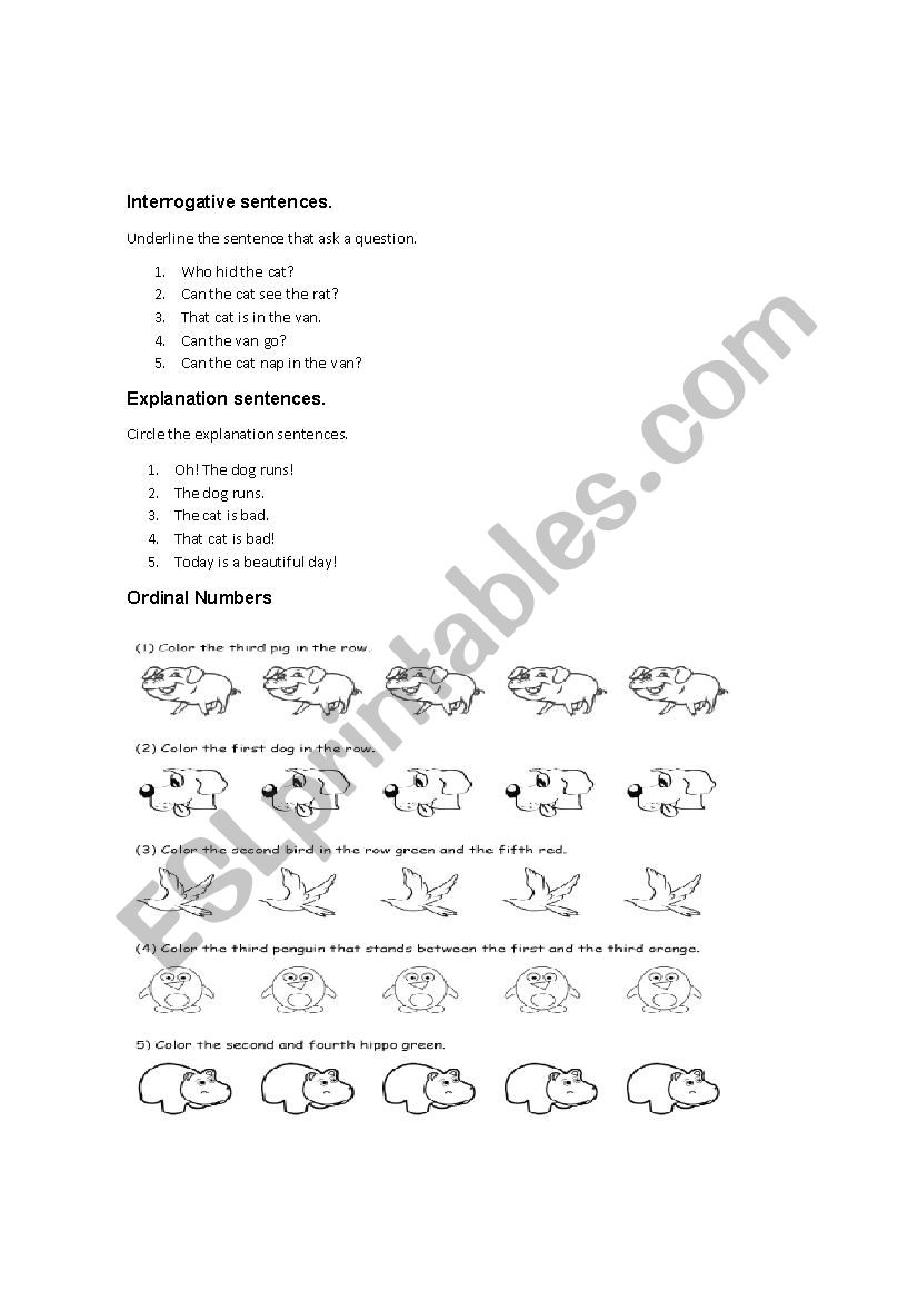 puntuaction and ordinal numbers