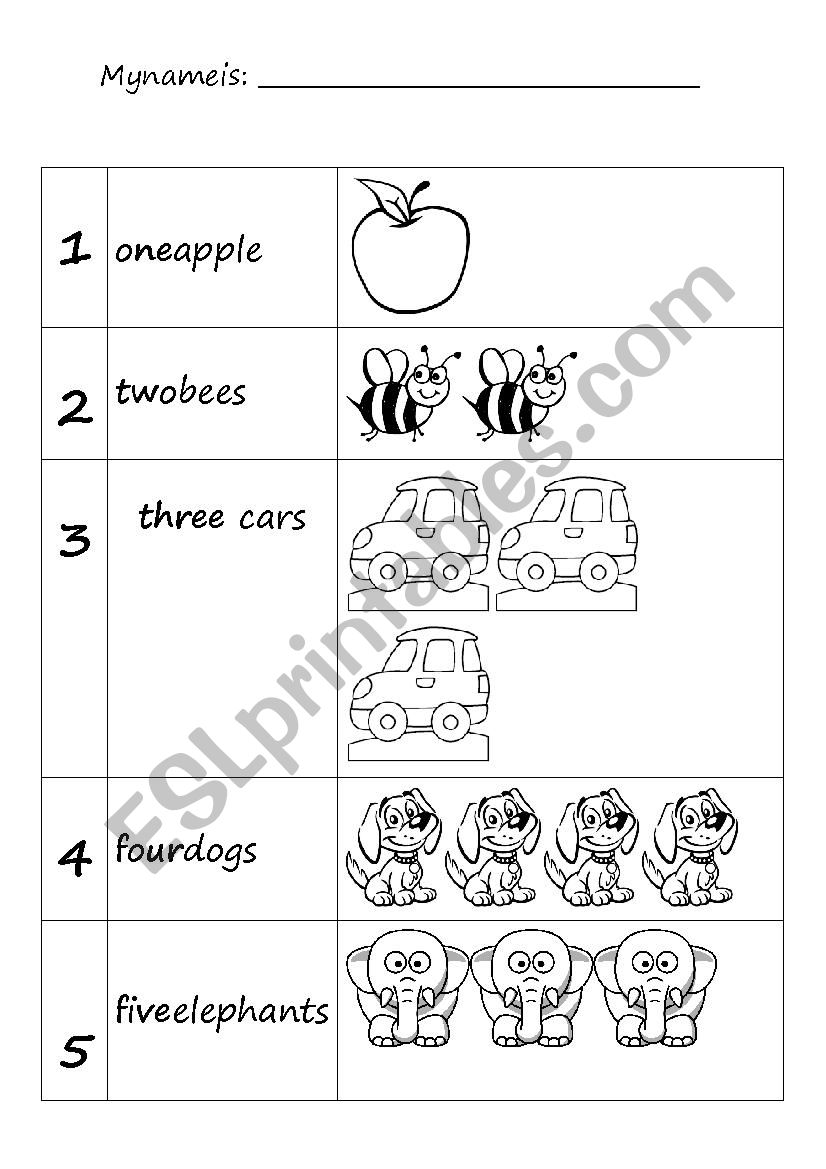Colouring Numbers worksheet