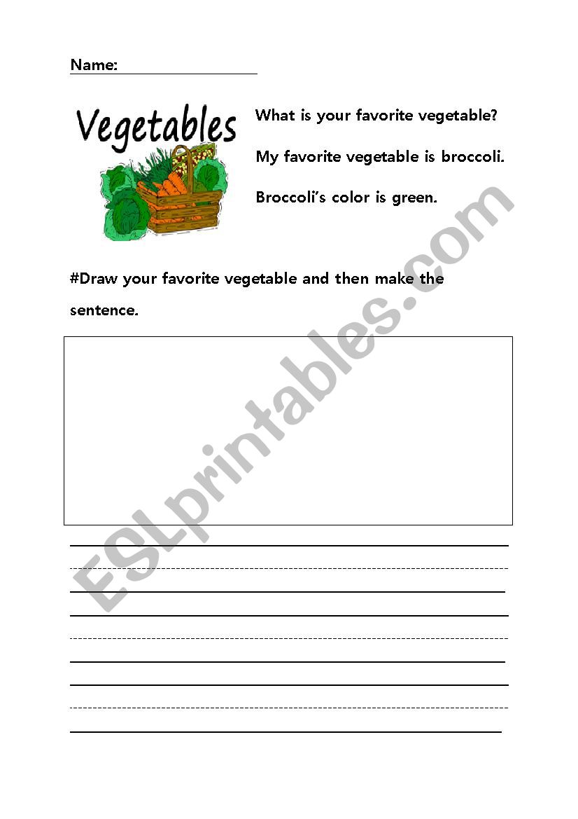 vegetable worksheet