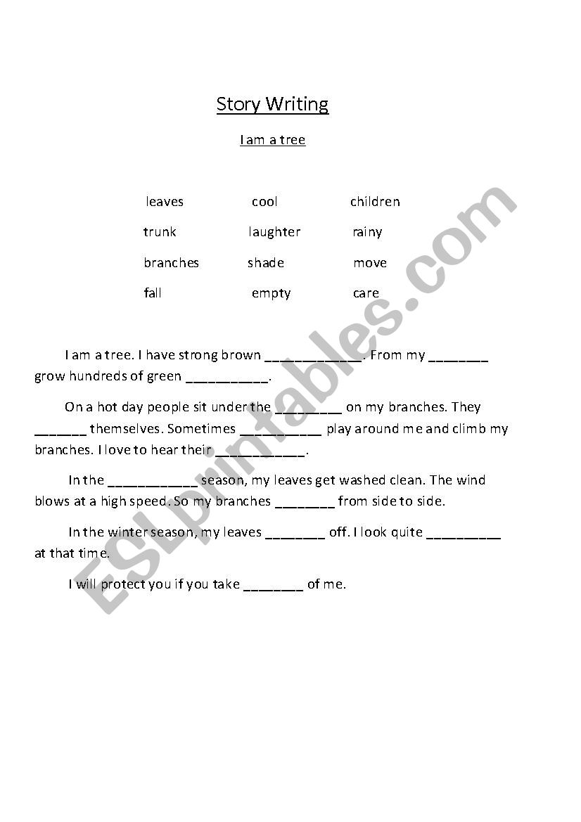 story writing worksheet