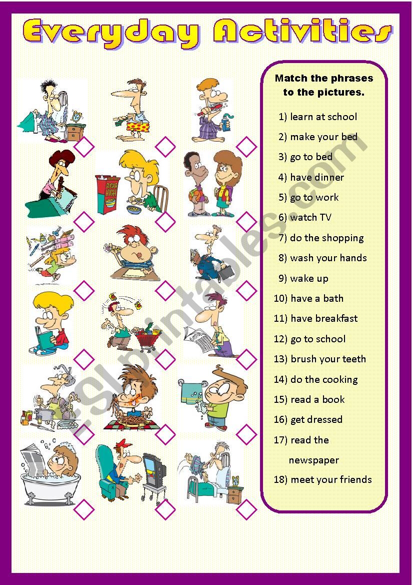 Everyday Activities worksheet