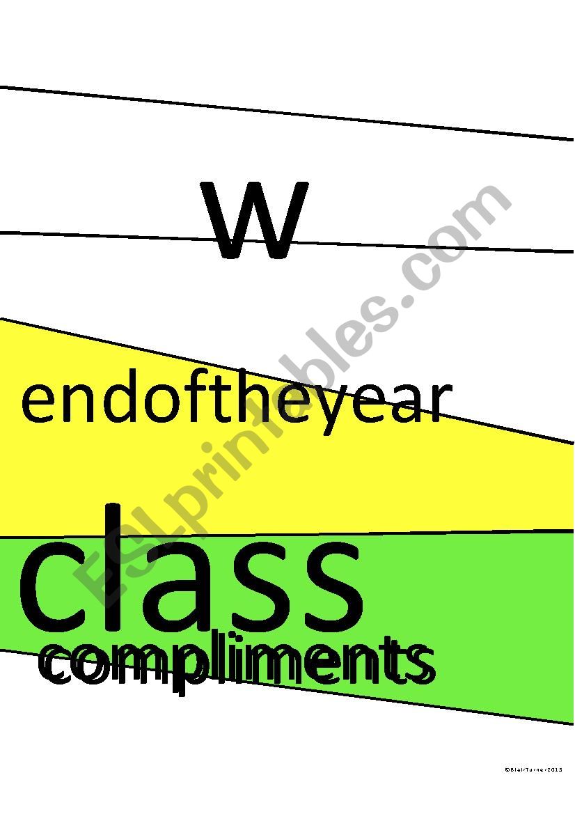 End of the year class compliments