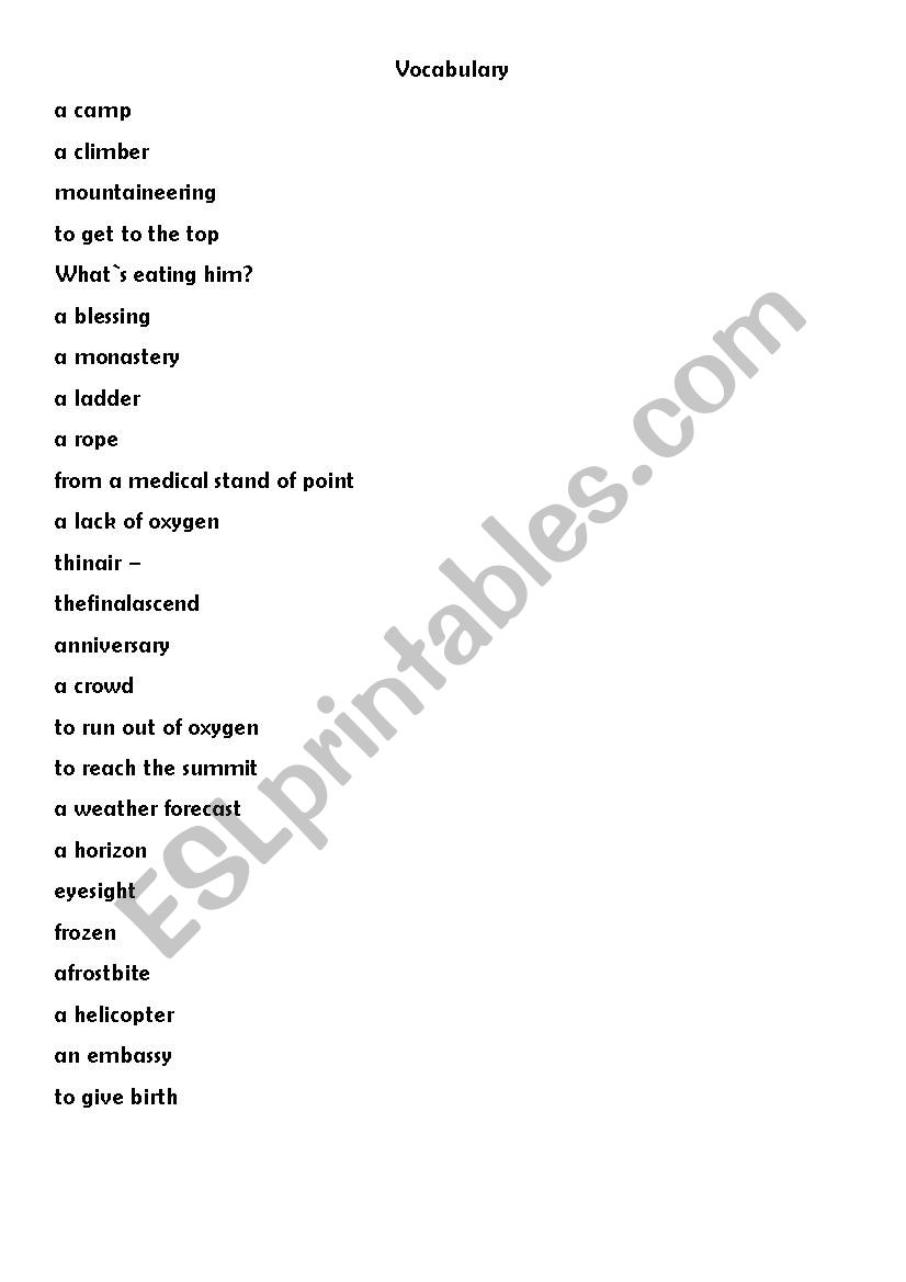 Everest_movie_worksheet worksheet