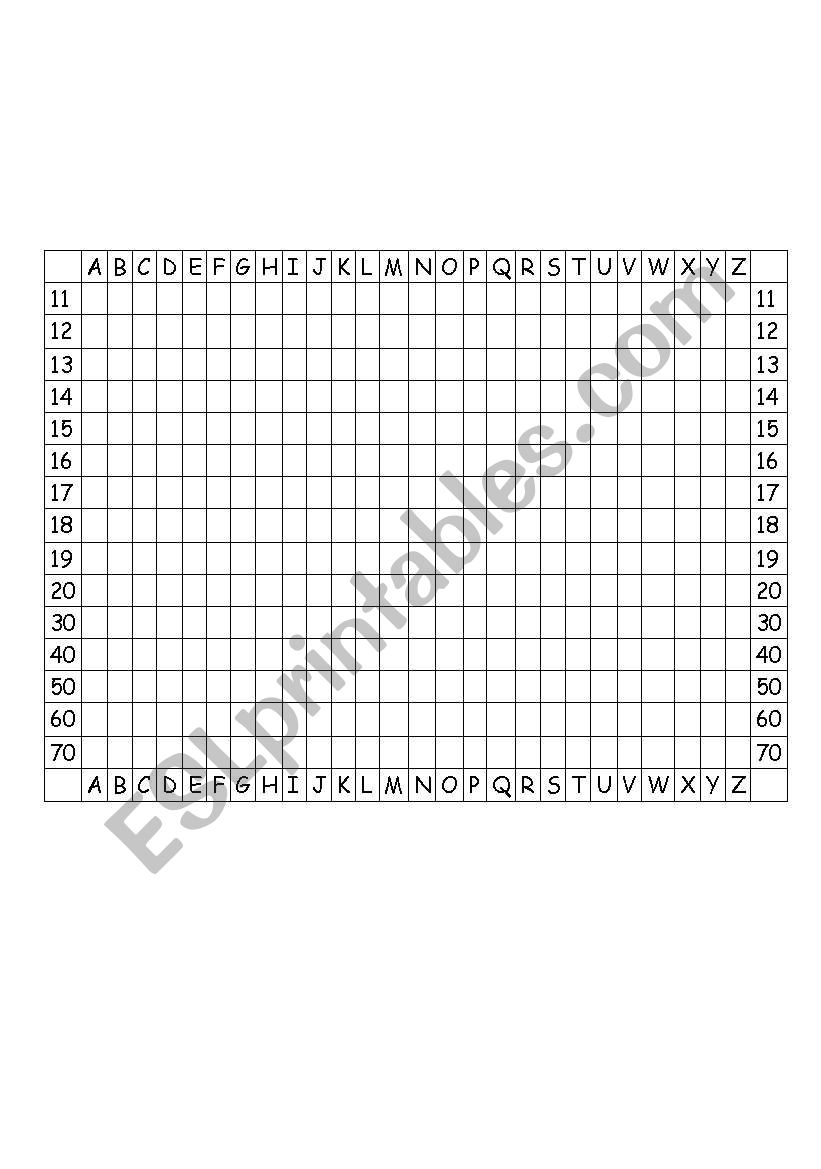 BATTLESHIP worksheet