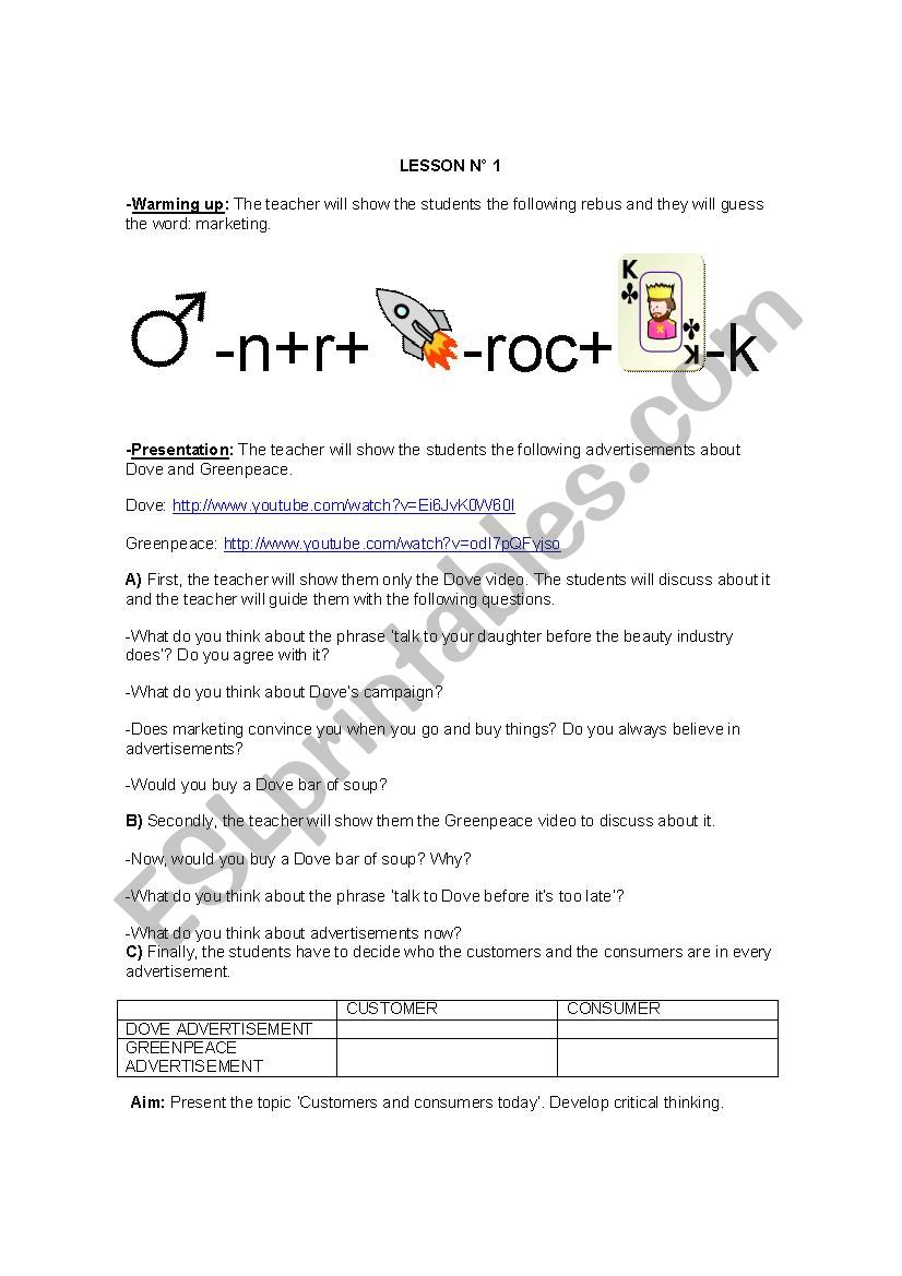 CRITICAL THINKING worksheet
