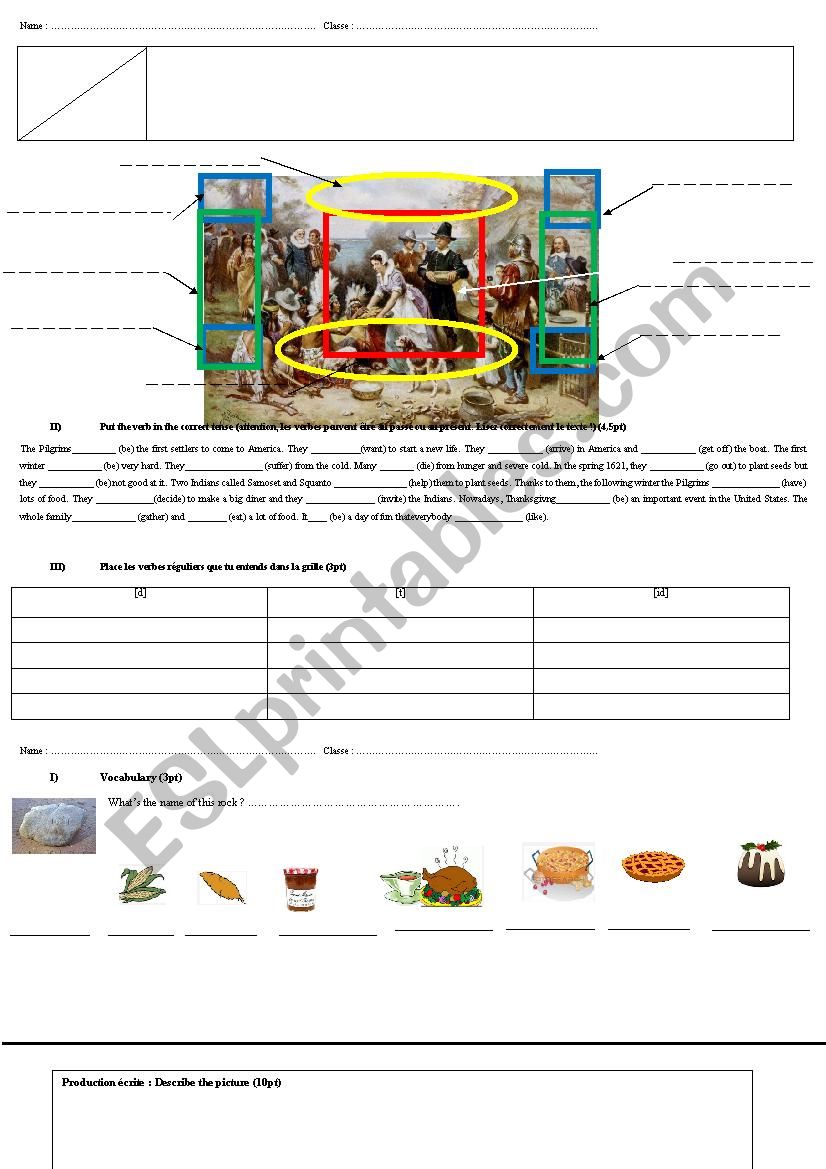 Test Thanksgiving worksheet