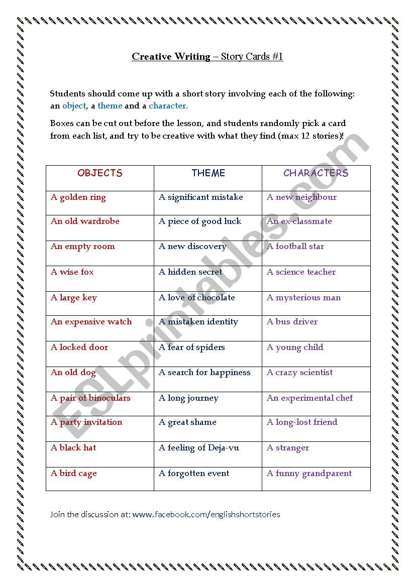 Creative Writing â€“ Story Cards #1